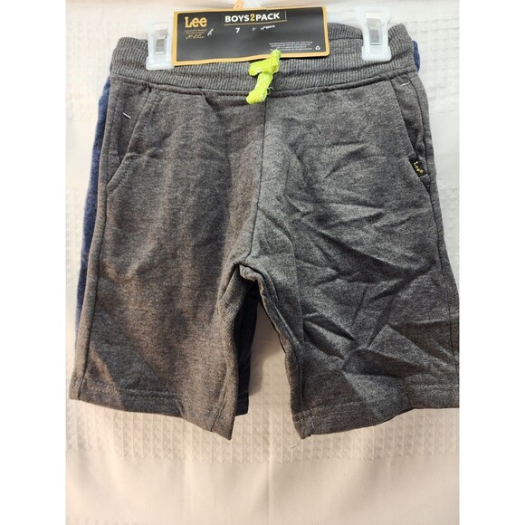LEE boys 2 Pk Shorts Size 7 Pull On Comfy Drawstring Blue Gray School Everyday - Picture 5 of 7